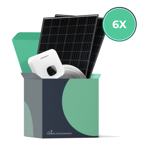 6 zonnepanelen set wat kosten met omvormer inclusief montage plat dak micro-omvormer pakket 6 stuks installatie opbrengst prijs hoeveel leveren 6 zonnepanelen op